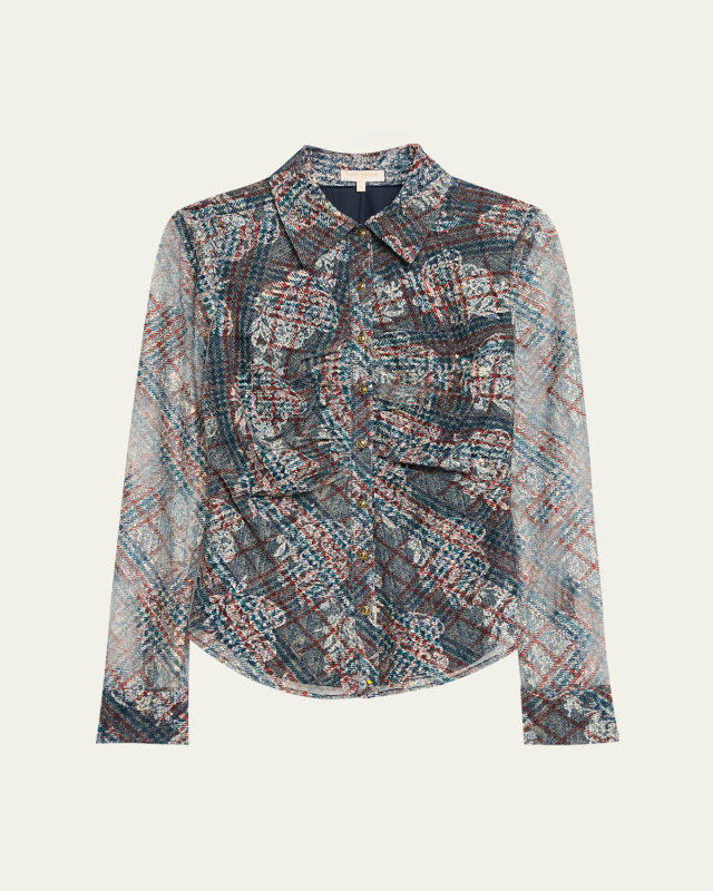 Plaid Hamilton Button-Front Blouse